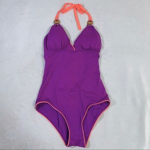 Bari Swimwear purple colour one piece